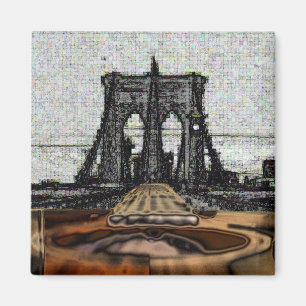 Brooklyn Bridge & Guitar Magnet