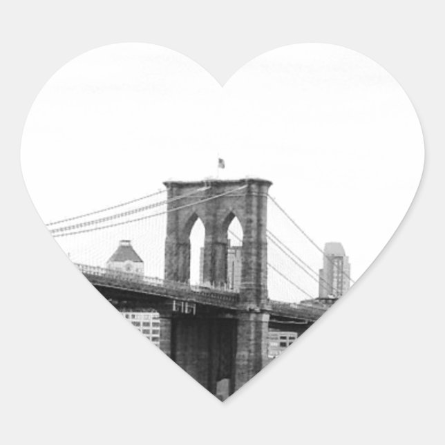 Brooklyn bridge heart sticker (Front)