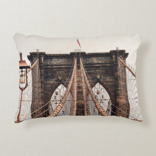 Brooklyn Bridge in New Yorkabstract, america, amer Decorative Cushion