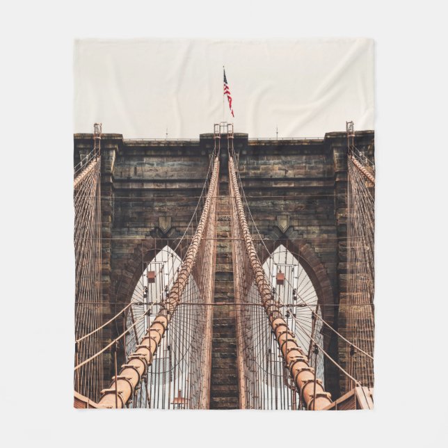 Brooklyn Bridge in New Yorkabstract, america, amer Fleece Blanket (Front)