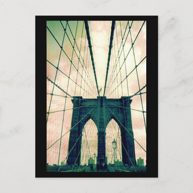 brooklyn bridge lines postcard (Front)