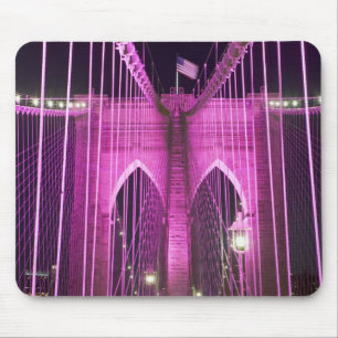 Brooklyn Bridge Lit Purple Mouse Mat