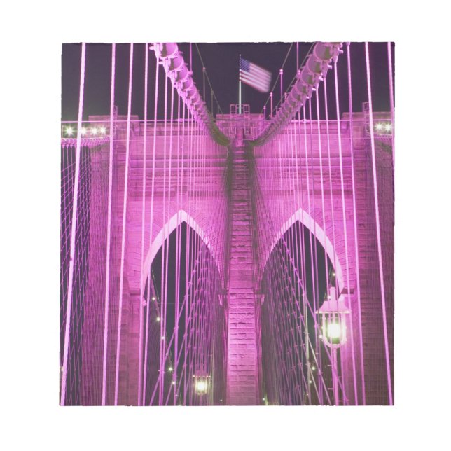 Brooklyn Bridge Lit Purple Notepad (Front)