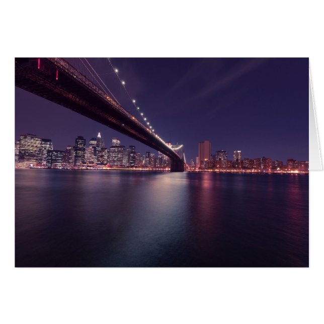 Brooklyn Bridge, Manhattan Skyline, City Lights (Front Horizontal)