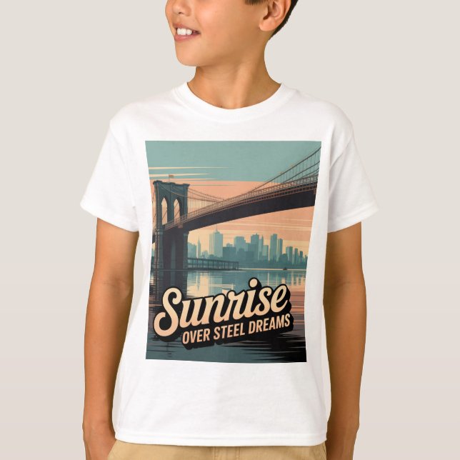 Brooklyn Bridge Morning Walk T-Shirt (Front)