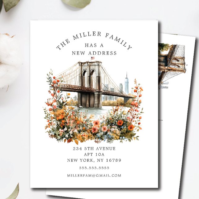Brooklyn Bridge Moving Announcement  Postcard (Creator Uploaded)