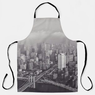 BROOKLYN BRIDGE NEW YORK A FOGGY DAY APRON