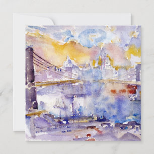Brooklyn Bridge (New York City) (by John Marin) Card