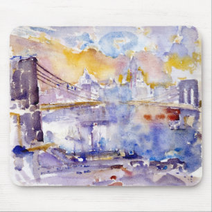 Brooklyn Bridge (New York City) (by John Marin) Mouse Mat