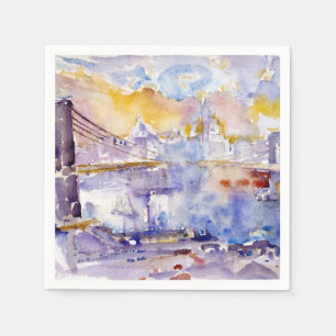Brooklyn Bridge (New York City) (by John Marin) Napkin