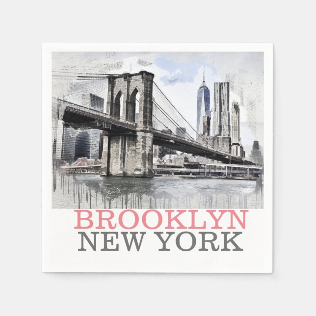 Brooklyn Bridge New York City Napkin (Front)