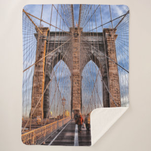 Brooklyn Bridge New York City Sherpa Blanket