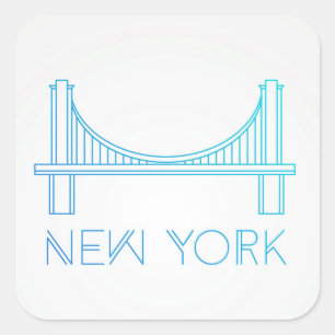 Brooklyn Bridge New York City Square Sticker