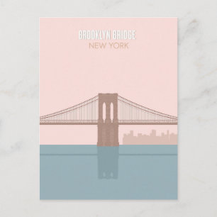 Brooklyn Bridge New York Minimalist Art Postcard
