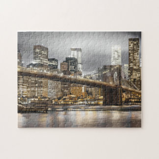 Brooklyn Bridge New York Night Jigsaw Puzzle