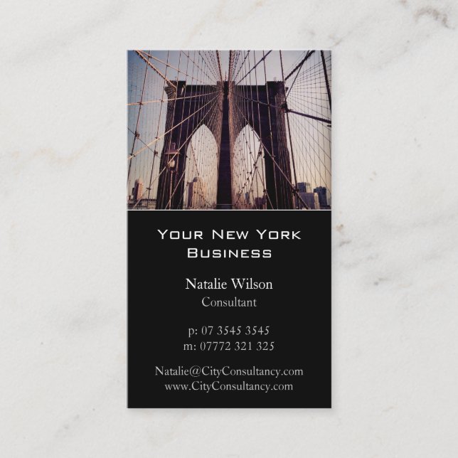 Brooklyn Bridge, New York Photo - Business Card (Front)