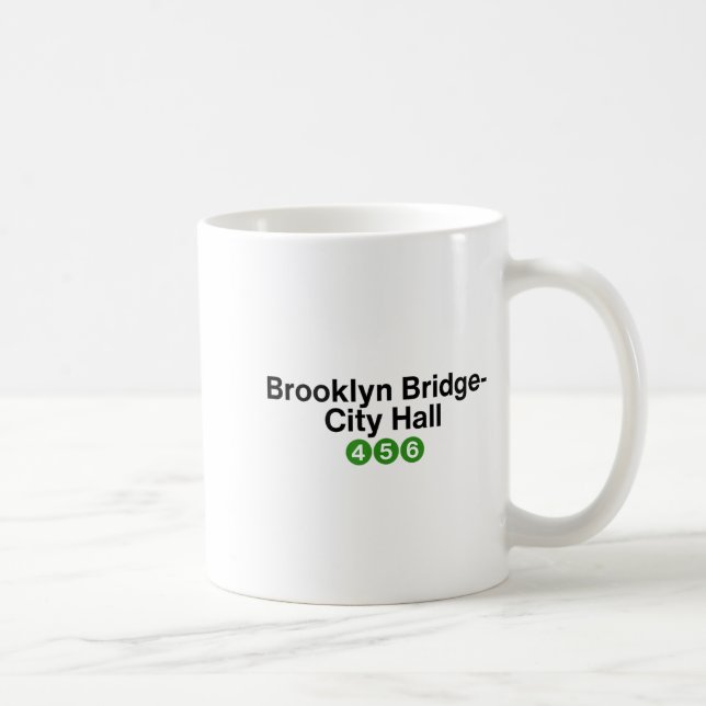 Brooklyn Bridge New York Subway Station Signs, Nyc Coffee Mug (Right)