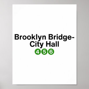 Brooklyn Bridge New York Subway Station Signs, Nyc Poster