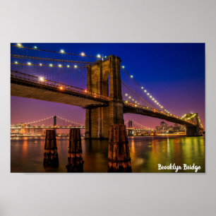 Brooklyn Bridge  Night Lights Poster