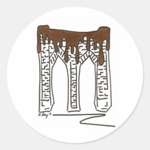 Brooklyn Bridge NYC New York Valentine Chocolate Classic Round Sticker
