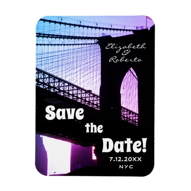 Brooklyn Bridge NYC Save the Date Magnet (Vertical)