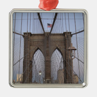 Brooklyn Bridge NYC Sun-rise on Christmas Eve Metal Tree Decoration