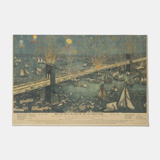 Brooklyn Bridge Opening Day Doormat (Front)