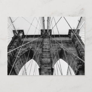 Brooklyn Bridge Photo in Black and White Postcard