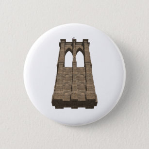Brooklyn Bridge Pillar: 3D Model: 6 Cm Round Badge