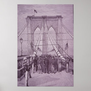 Brooklyn Bridge, President Arthur at its opening Poster