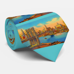 Brooklyn Bridge print Tie