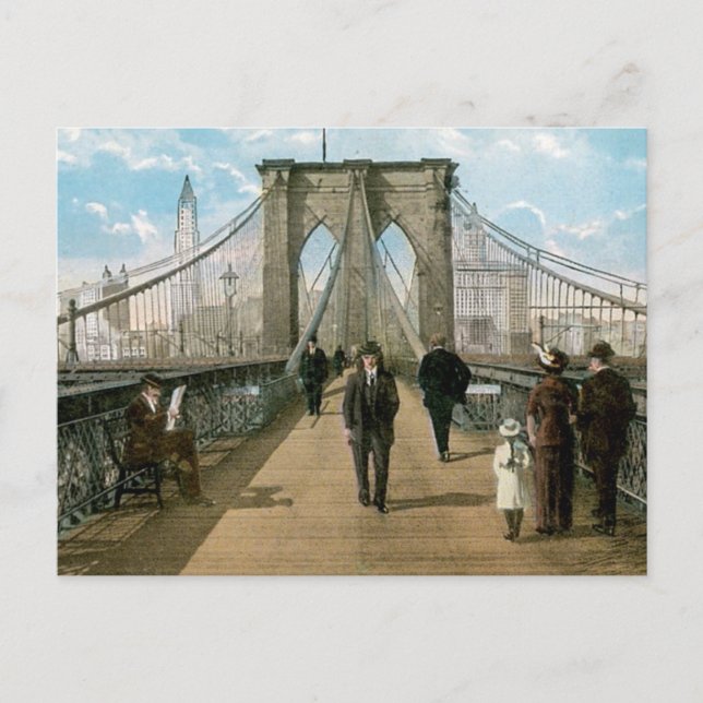 Brooklyn Bridge Promenade, New York City Postcard (Front)