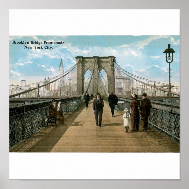 Brooklyn Bridge Promenade, New York City Poster (Front)