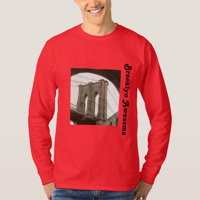 Brooklyn Bridge/ Quote Mens T-shirt (Front)