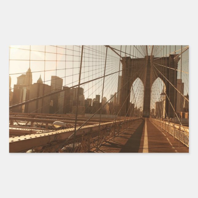 Brooklyn Bridge. Rectangular Sticker (Front)