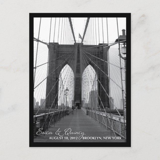 Brooklyn Bridge Save the Date Announcement Postcard (Front)
