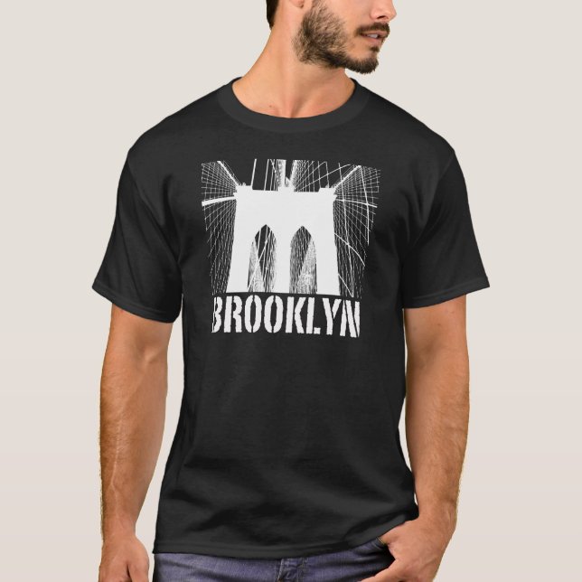 Brooklyn Bridge silhouette white T-Shirt (Front)
