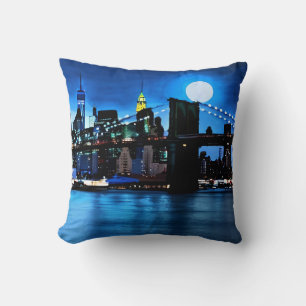 Brooklyn Bridge Under a Full Moon  Cushion