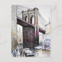 Brooklyn Bridge, USA Postcard