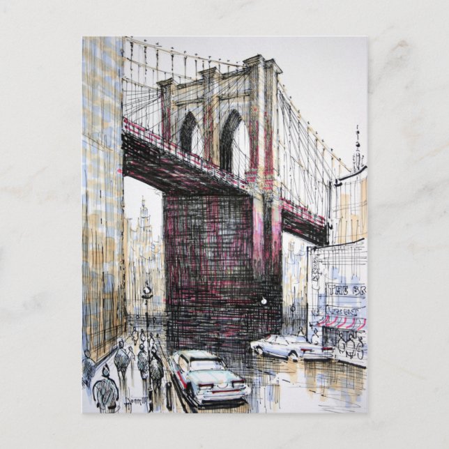Brooklyn Bridge, USA Postcard (Front)