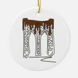 Brooklyn Bridge Valentine's Day Chocolate NYC Ceramic Tree Decoration