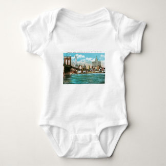 Brooklyn Bridge, Woolworth and Municipal... Baby Bodysuit