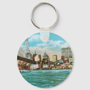 Brooklyn Bridge, Woolworth and Municipal... Key Ring