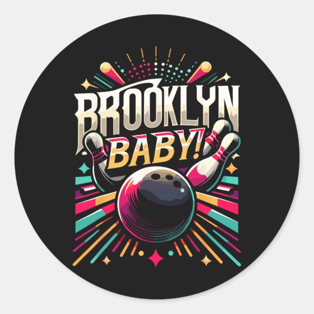 Brooklyn By Bowling Shirts  Classic Round Sticker (Front)