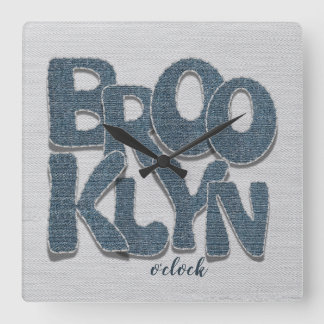 Brooklyn Denim Letter Wall Clock