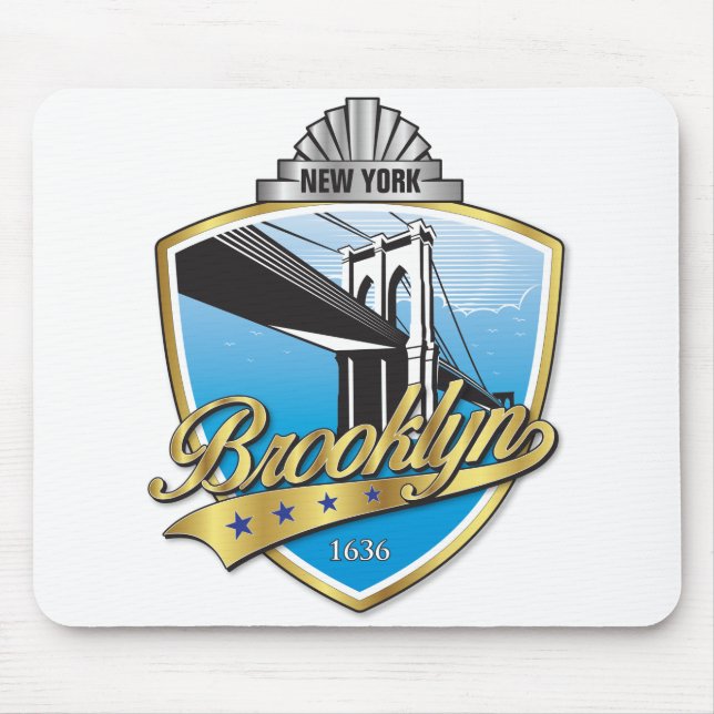 Brooklyn Design Gold Mouse Mat (Front)