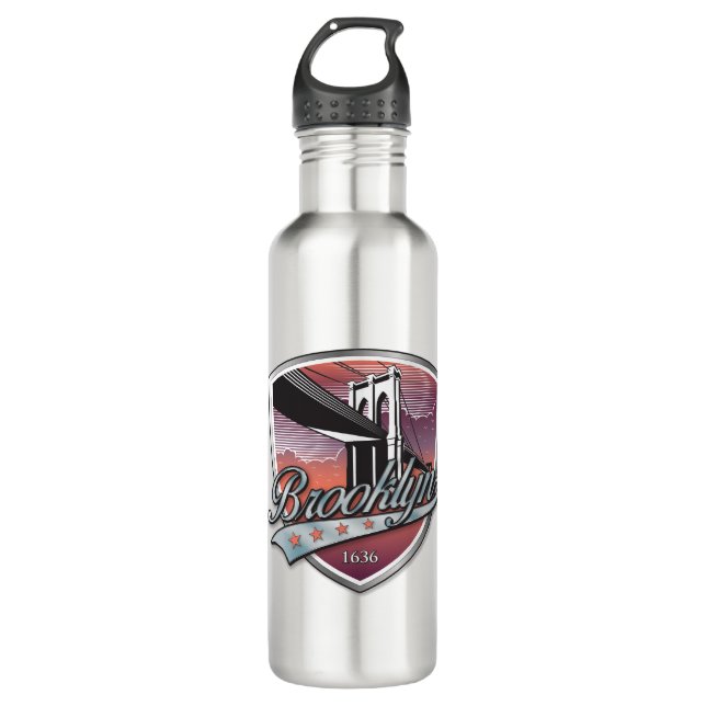Brooklyn Design Silver 710 Ml Water Bottle (Front)