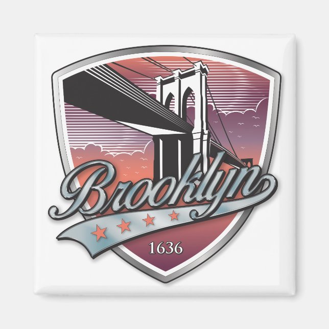 Brooklyn Design Silver Magnet (Front)