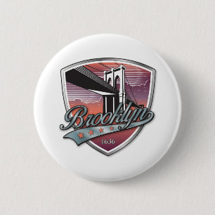 Brooklyn Design Silver Metallic 6 Cm Round Badge