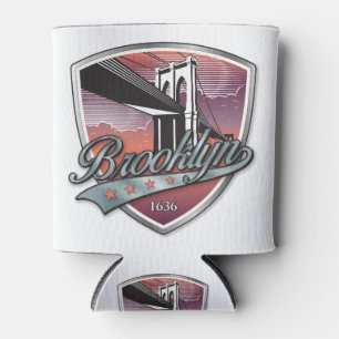 Brooklyn Design Silver Metallic Can Cooler